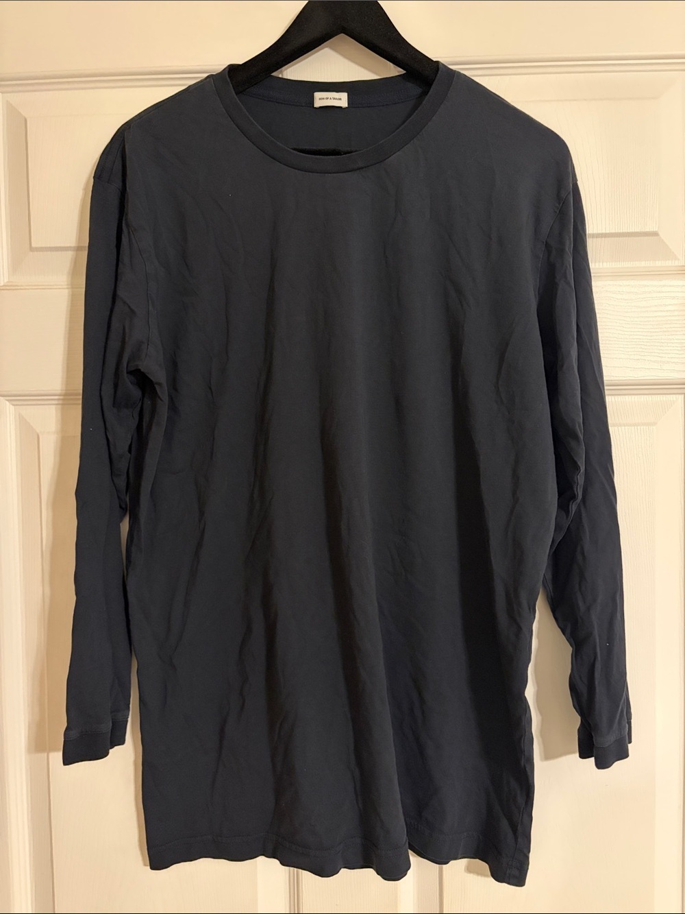 Son of a Tailor Custom Long-Sleeve T-Shirt - Navy Blue (Fits Like L / XL)